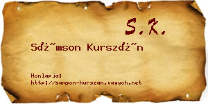Sámson Kurszán névjegykártya